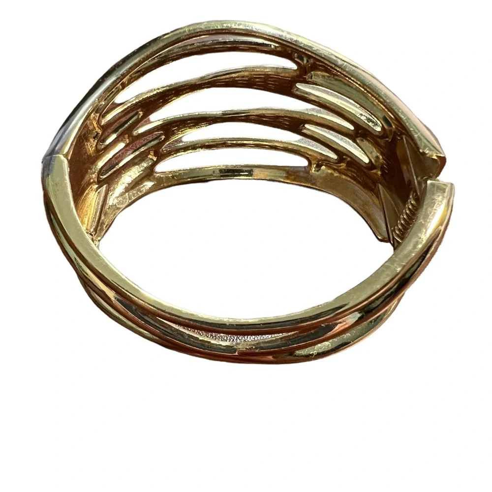 Gold Tone Clamper‎ Multi Bar Bracelet 2